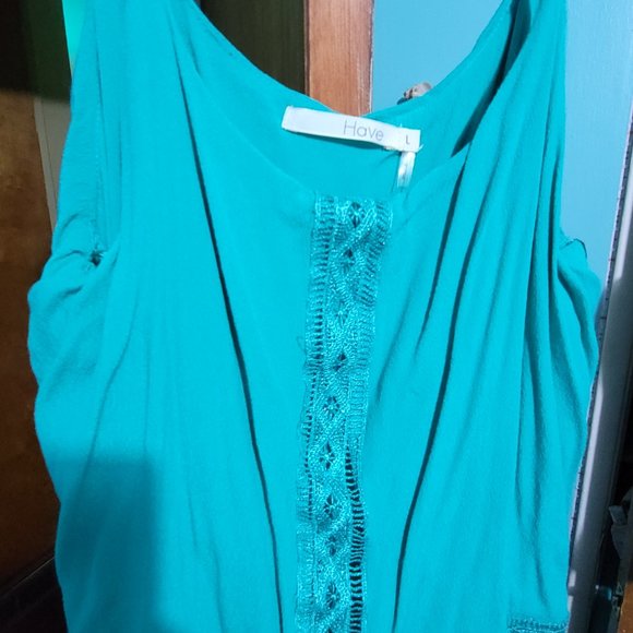 Turquoise spaghetti strap romper - Picture 2 of 4